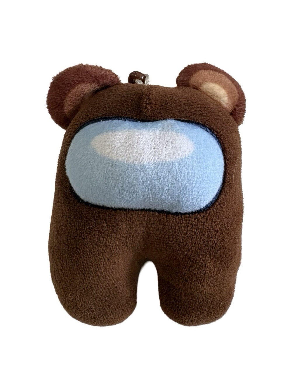 Among Us Brown Bear Crewmate 4” Plush Bag Clip Keychain Game Mascot Toy